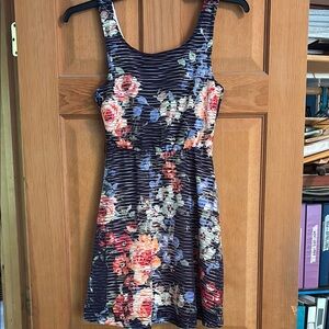 Trixxi Blue Scoop Neck Sundress Sleeveless Mini